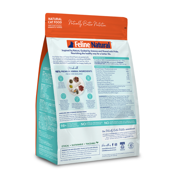 Beef & Hoki Feast Freeze-Dried Cat Food