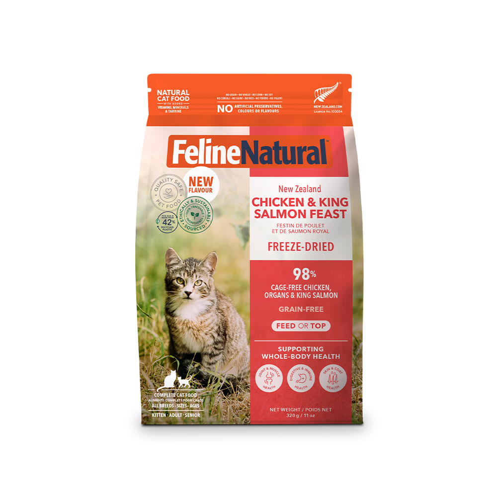 Chicken & King Salmon Feast Freeze-Dried Cat Food