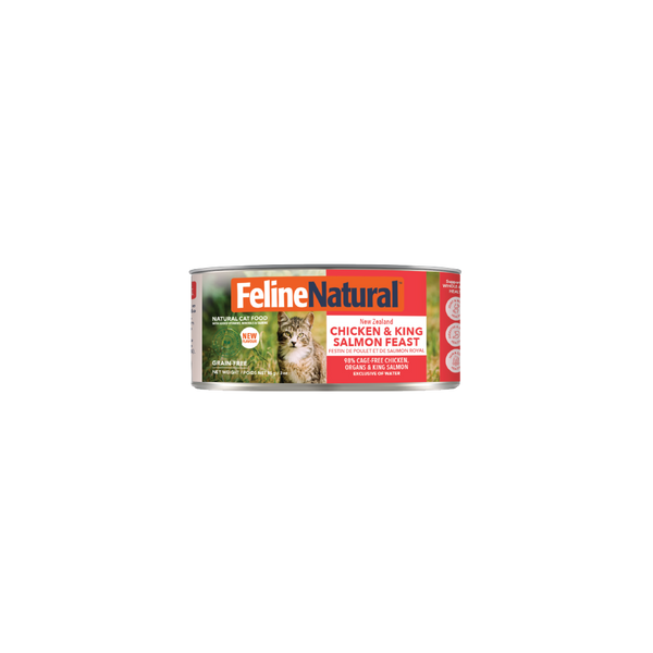 Feline Natural チキン＆ベニソン 85g 24缶 Chicken & King Salmon Feast Canned Cat Food
